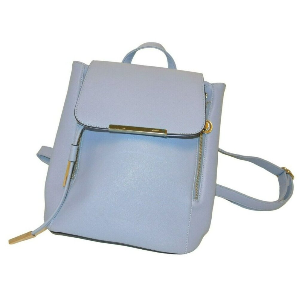 Wink Kangaroo Shoulder Backpack Rucksack Style Light Blue Faux Lather Purse